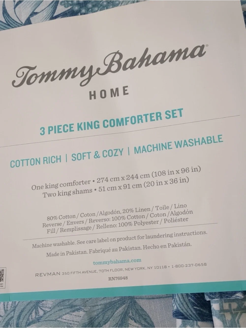 Tommy Bahama - King Comforter Set, Super Soft Bedding with Matching Shams